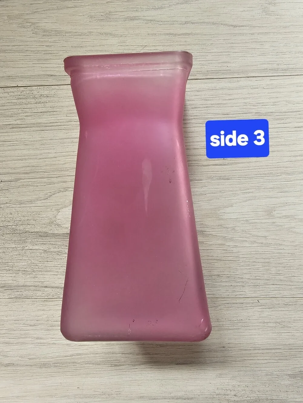 Frosted Pink Square Glass Gathering Vase - Home Accents Pink